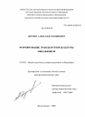 Якупов, Александр Мубинович. Формирование транспортной культуры школьников: дис. доктор педагогических наук: 13.00.01 - Общая педагогика, история педагогики и образования. Магнитогорск. 2009. 406 с.