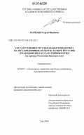 Васильев, Сергей Иванович. Государственное регулирование и поддержка малого предпринимательства в сфере поставок продукции для государственных нужд: на примере Республики Башкортостан: дис. кандидат экономических наук: 08.00.05 - Экономика и управление народным хозяйством: теория управления экономическими системами; макроэкономика; экономика, организация и управление предприятиями, отраслями, комплексами; управление инновациями; региональная экономика; логистика; экономика труда. Уфа. 2006. 195 с.