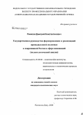 Ремизов, Дмитрий Константинович. Государственное руководство формированием и реализацией промышленной политики в современной России в сфере инноваций: политологический анализ: дис. кандидат политических наук: 23.00.02 - Политические институты, этнополитическая конфликтология, национальные и политические процессы и технологии. Ростов-на-Дону. 2008. 140 с.