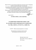 Курзина, Ирина Александровна. Градиентные поверхностные слои на основе наноразмерных металлических частиц: синтез, структура, свойства: дис. доктор физико-математических наук: 01.04.07 - Физика конденсированного состояния. Барнаул. 2011. 402 с.