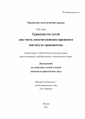 Червинская, Анастасия Викторовна. Гражданство детей как часть конституционно-правового института гражданства: дис. кандидат наук: 12.00.02 - Конституционное право; муниципальное право. Москва. 2013. 157 с.