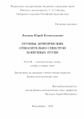 Лыткин, Юрий Всеволодович. Группы, критические относительно спектров конечных групп: дис. кандидат наук: 01.01.06 - Математическая логика, алгебра и теория чисел. Новосибирск. 2018. 73 с.