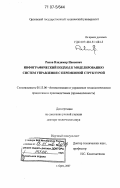 Раков, Владимир Иванович. Инфографический подход к моделированию систем управления с переменной структурой: дис. доктор технических наук: 05.13.06 - Автоматизация и управление технологическими процессами и производствами (по отраслям). Орел. 2007. 420 с.