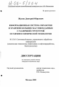 Жуков, Дмитрий Юрьевич. Информационная система обработки и хранения больших массивов данных с различной структурой по химии и химической технологии: дис. кандидат технических наук: 05.13.01 - Системный анализ, управление и обработка информации (по отраслям). Москва. 2005. 129 с.