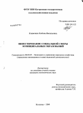 Климкина, Любовь Васильевна. Инвестирование социальной сферы муниципальных образований: дис. кандидат экономических наук: 08.00.05 - Экономика и управление народным хозяйством: теория управления экономическими системами; макроэкономика; экономика, организация и управление предприятиями, отраслями, комплексами; управление инновациями; региональная экономика; логистика; экономика труда. Кострома. 2009. 191 с.