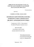 Гаджиева, Нармина Гюльагаевна. Исконная и заимствованная лексика ерсинского говора дербентского диалекта азербайджанского языка: дис. кандидат филологических наук: 10.02.02 - Языки народов Российской Федерации (с указанием конкретного языка или языковой семьи). Махачкала. 2012. 154 с.