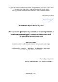 Зимакова Ирина Владимировна. Исследование факторов и условий функционирования и развития региональной социально-экономической системы Краснодарского края: дис. кандидат наук: 08.00.05 - Экономика и управление народным хозяйством: теория управления экономическими системами; макроэкономика; экономика, организация и управление предприятиями, отраслями, комплексами; управление инновациями; региональная экономика; логистика; экономика труда. ФГАОУ ВО «Белгородский государственный национальный исследовательский университет». 2019. 180 с.