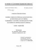 Прямкова, Юлия Викторовна. Клинико-иммунологическая характеристика детей первых двух лет жизни, родившихся у матерей с бронхиальной астмой, и особенности перинатального периода: дис. кандидат медицинских наук: 14.00.09 - Педиатрия. Москва. 2005. 180 с.