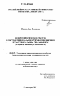 Юданова, Анна Леонидовна. Конкурентоспособность вуза в системе регионального управления высшим профессиональным образованием: на примере Калининградской области: дис. кандидат экономических наук: 08.00.05 - Экономика и управление народным хозяйством: теория управления экономическими системами; макроэкономика; экономика, организация и управление предприятиями, отраслями, комплексами; управление инновациями; региональная экономика; логистика; экономика труда. Калининград. 2007. 253 с.