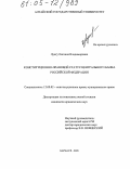 Лунгу, Евгения Владимировна. Конституционно-правовой статус Центрального банка Российской Федерации: дис. кандидат юридических наук: 12.00.02 - Конституционное право; муниципальное право. Барнаул. 2005. 210 с.