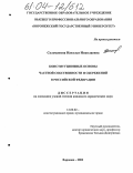 Соломатина, Наталья Николаевна. Конституционные основы частной собственности и сбережений в Российской Федерации: дис. кандидат юридических наук: 12.00.02 - Конституционное право; муниципальное право. Воронеж. 2003. 286 с.