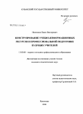 Нюхтилин, Павел Викторович. Конструирование учебно-информационных ресурсов в профессиональной подготовке будущих учителей: дис. кандидат педагогических наук: 13.00.08 - Теория и методика профессионального образования. Краснодар. 2008. 262 с.