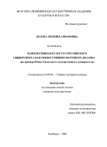 Белова, Людмила Ивановна. Корпоративная культура российского университета как объект социокультурного анализа: на примере Южно-Уральского государственного университета: дис. кандидат культурологии: 24.00.01 - Теория и история культуры. Челябинск. 2009. 186 с.