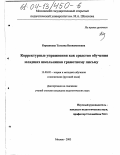 Корешкова, Татьяна Вениаминовна. Корректурные упражнения как средство обучения младших школьников грамотному письму: дис. кандидат педагогических наук: 13.00.02 - Теория и методика обучения и воспитания (по областям и уровням образования). Москва. 2003. 182 с.