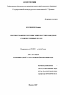 Кхерибиш Мунира. Лексикографическое описание русских народных сказок в учебных целях: дис. кандидат филологических наук: 10.02.01 - Русский язык. Москва. 2007. 203 с.