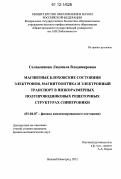 Солнышкова, Людмила Владимировна. Магнитные блоховские состояния электронов, магнитооптика и электронный транспорт в низкоразмерных полупроводниковых решеточных структурах спинтроники: дис. кандидат физико-математических наук: 01.04.07 - Физика конденсированного состояния. Нижний Новгород. 2012. 113 с.