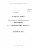 Колесин, Игорь Дмитриевич. Математические модели социальной самоорганизации: дис. доктор физико-математических наук: 05.13.18 - Математическое моделирование, численные методы и комплексы программ. Санкт-Петербург. 2012. 285 с.