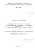 Горкунов Сергей Владимирович. Математическое моделирование нестационарных течений с ударными волнами в пространственно–неоднородных средах: дис. кандидат наук: 00.00.00 - Другие cпециальности. ФГАОУ ВО «Национальный исследовательский ядерный университет «МИФИ». 2023. 141 с.