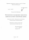 Каледин, Олег Евгеньевич. Математическое моделирование управляемых процессов на основе статистических данных: дис. кандидат физико-математических наук: 05.13.18 - Математическое моделирование, численные методы и комплексы программ. Саранск. 2011. 127 с.