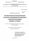 Осадчая, Дамира Маликовна. Математическое моделирование в задачах управления пограничным слоем при различных режимах течения: дис. кандидат технических наук: 05.13.18 - Математическое моделирование, численные методы и комплексы программ. Казань. 2005. 116 с.