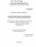 Терентьева, Альбина Владимировна. Механизм формирования и функционирования системы услуг в деятельности предприятия: дис. кандидат экономических наук: 08.00.05 - Экономика и управление народным хозяйством: теория управления экономическими системами; макроэкономика; экономика, организация и управление предприятиями, отраслями, комплексами; управление инновациями; региональная экономика; логистика; экономика труда. Москва. 2004. 265 с.