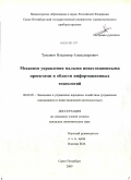 Тушавин, Владимир Александрович. Механизм управления малыми инвестиционными проектами в области информационных технологий: дис. кандидат экономических наук: 08.00.05 - Экономика и управление народным хозяйством: теория управления экономическими системами; макроэкономика; экономика, организация и управление предприятиями, отраслями, комплексами; управление инновациями; региональная экономика; логистика; экономика труда. Санкт-Петербург. 2009. 230 с.