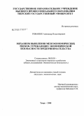 Романюк, Александр Владимирович. Механизм выявления мезоэкономических рисков, угрожающих экономической безопасности предпринимательства: дис. кандидат экономических наук: 08.00.05 - Экономика и управление народным хозяйством: теория управления экономическими системами; макроэкономика; экономика, организация и управление предприятиями, отраслями, комплексами; управление инновациями; региональная экономика; логистика; экономика труда. Тверь. 2008. 233 с.