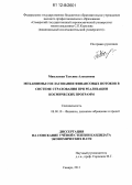 Мжельская, Татьяна Алексеевна. Механизмы согласования финансовых потоков в системе страхования при реализации космических программ: дис. кандидат экономических наук: 08.00.10 - Финансы, денежное обращение и кредит. Самара. 2012. 155 с.