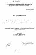 Бевза, Станислав Анатольевич. Механизмы управления инновационными циклами в формировании кластерной структуры промышленных систем: дис. кандидат экономических наук: 08.00.05 - Экономика и управление народным хозяйством: теория управления экономическими системами; макроэкономика; экономика, организация и управление предприятиями, отраслями, комплексами; управление инновациями; региональная экономика; логистика; экономика труда. Москва. 2012. 189 с.