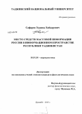 Сафаров, Хуршед Хайдарович. Место средств массовой информации России в информационном пространстве Республики Таджикистан: дис. кандидат наук: 10.01.10 - Журналистика. Душанбе. 2013. 155 с.