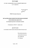 Рябых, Екатерина Борисовна. Метафоризация концептов природных явлений в поэтическом дискурсе: на материале русского и немецкого языков: дис. кандидат филологических наук: 10.02.19 - Теория языка. Тамбов. 2006. 242 с.