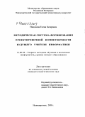 Никонова, Елена Захаровна. Методическая система формирования проектировочной компетентности будущего учителя информатики: дис. кандидат педагогических наук: 13.00.02 - Теория и методика обучения и воспитания (по областям и уровням образования). Нижневартовск. 2008. 204 с.