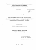 Прокопьева, Юлия Владимировна. Методическое обеспечение применения аналитических процедур в процессе аудиторской проверки нематериальных активов: дис. кандидат наук: 08.00.12 - Бухгалтерский учет, статистика. Оренбург. 2013. 225 с.