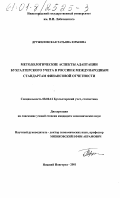 Дружиловская, Татьяна Юрьевна. Методологические аспекты адаптации бухгалтерского учета в России к международным стандартам финансовой отчетности: дис. кандидат экономических наук: 08.00.12 - Бухгалтерский учет, статистика. Нижний Новгород. 2001. 230 с.