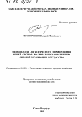 Московченко, Валерий Михайлович. Методология логистического формирования общей системы материального обеспечения силовой организации государства: дис. доктор экономических наук: 08.00.05 - Экономика и управление народным хозяйством: теория управления экономическими системами; макроэкономика; экономика, организация и управление предприятиями, отраслями, комплексами; управление инновациями; региональная экономика; логистика; экономика труда. Санкт-Петербург. 2001. 329 с.