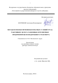 Костюков Александр Владимирович. Методология обеспечения безопасных условий труда работников эксплуатационных и ремонтных предприятий железнодорожного транспорта: дис. доктор наук: 00.00.00 - Другие cпециальности. ФГБОУ ВО «Донской государственный технический университет». 2024. 355 с.