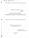 Жамбекова, Розитта Лютовна. Методология системной экономической диагностики предприятия: дис. доктор экономических наук: 08.00.05 - Экономика и управление народным хозяйством: теория управления экономическими системами; макроэкономика; экономика, организация и управление предприятиями, отраслями, комплексами; управление инновациями; региональная экономика; логистика; экономика труда. Санкт-Петербург. 2000. 334 с.