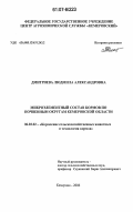 Дмитриева, Людмила Александровна. Микроэлементный состав кормов по почвенным округам Кемеровской области: дис. кандидат сельскохозяйственных наук: 06.02.02 - Кормление сельскохозяйственных животных и технология кормов. Кемерово. 2006. 120 с.