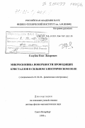 Голубев, Олег Лазаревич. Микроскопика поверхности проводящих кристаллов в сильном электрическом поле: дис. доктор физико-математических наук: 01.04.04 - Физическая электроника. Санкт-Петербург. 1999. 461 с.