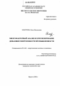 Мазурова, Ольга Васильевна. Многофакторный анализ и прогнозирование динамики энергоемкости промышленности: дис. кандидат технических наук: 05.14.01 - Энергетические системы и комплексы. Иркутск. 2006. 123 с.