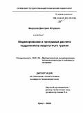 Федоров, Дмитрий Игоревич. Моделирование и программа расчета подшипников жидкостного трения: дис. кандидат технических наук: 05.13.18 - Математическое моделирование, численные методы и комплексы программ. Орел. 2009. 193 с.