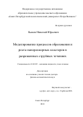 Быков, Николай Юрьевич. Моделирование процессов образования и роста наноразмерных кластеров в разреженных струйных течениях: дис. кандидат наук: 01.02.05 - Механика жидкости, газа и плазмы. Санкт-Петербург. 2018. 543 с.