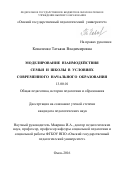 Коваленко Татьяна Владимировна. Моделирование взаимодействия семьи и школы в условиях современного начального образования: дис. кандидат наук: 13.00.01 - Общая педагогика, история педагогики и образования. ФГБОУ ВО «Омский государственный педагогический университет». 2016. 210 с.