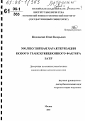 Шидловский, Юлий Валерьевич. Молекулярная характеризация нового транскрипционного фактора SAYP: дис. кандидат физико-математических наук: 03.00.02 - Биофизика. Москва. 2004. 135 с.