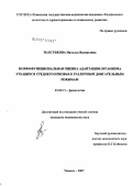 Толстикова, Наталья Валерьевна. Морфофункциональная оценка адаптации организма учащихся Среднего Приобья к различным двигательным режимам: дис. кандидат биологических наук: 03.00.13 - Физиология. Тюмень. 2007. 166 с.