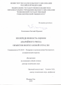 Колесников Евгений Юрьевич. Неопределенность оценок аварийного риска объектов нефтегазовой отрасли: дис. доктор наук: 05.26.03 - Пожарная и промышленная безопасность (по отраслям). ФГБОУ ВО «Уфимский государственный нефтяной технический университет». 2020. 333 с.