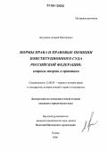 Лагушкин, Андрей Викторович. Нормы права и правовые позиции Конституционного Суда Российской Федерации: Вопросы теории и практики: дис. кандидат юридических наук: 12.00.01 - Теория и история права и государства; история учений о праве и государстве. Казань. 2006. 197 с.