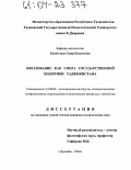 Хаким-Заде, Севар Касымовна. Образование как сфера государственной политики Таджикистана: дис. кандидат политических наук: 23.00.02 - Политические институты, этнополитическая конфликтология, национальные и политические процессы и технологии. Душанбе. 2004. 162 с.