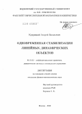 Кудрицкий, Андрей Васильевич. Одновременная стабилизация линейных динамических объектов: дис. кандидат физико-математических наук: 01.01.02 - Дифференциальные уравнения. Москва. 2010. 143 с.