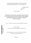 Хасан Мазен. Оптические схемы малогабаритных спектрографов на основе вогнутых отражательных голограммных дифракционных решеток для исследования наноматериалов: дис. кандидат технических наук: 05.11.07 - Оптические и оптико-электронные приборы и комплексы. Казань. 2012. 181 с.